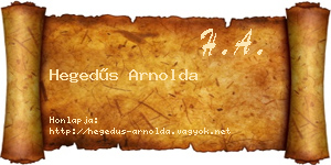 Hegedűs Arnolda névjegykártya